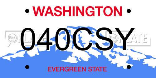 040CSY Washington License Plate