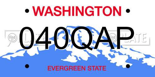 040QAP Washington License Plate