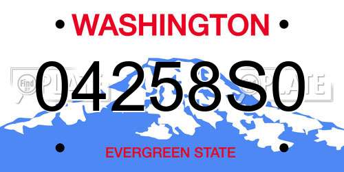 04258S0 Washington License Plate