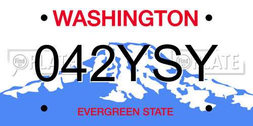042YSY Washington License Plate
