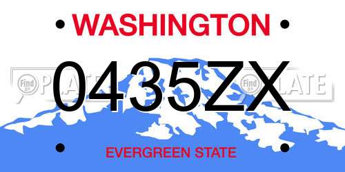 0435ZX Washington License Plate