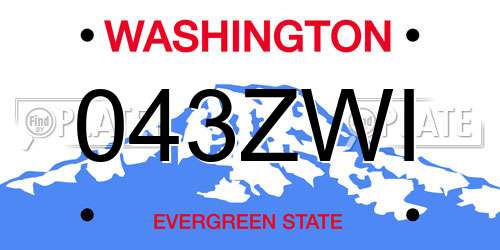 043ZWI Washington License Plate