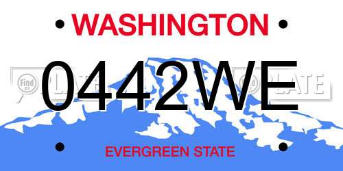0442WE Washington License Plate