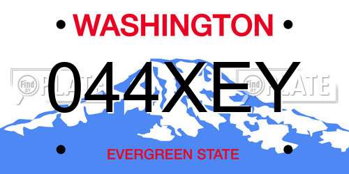 044XEY Washington License Plate