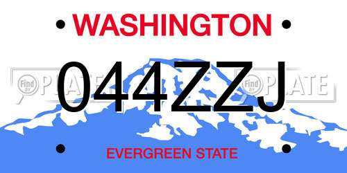 044ZZJ Washington License Plate