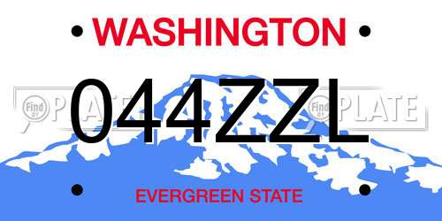 044ZZL Washington License Plate