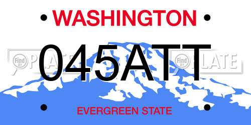 045ATT Washington License Plate