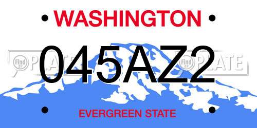 045AZ2 Washington License Plate