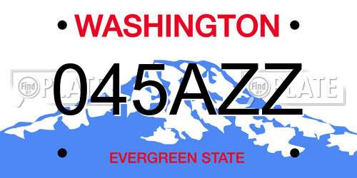 045AZZ Washington License Plate