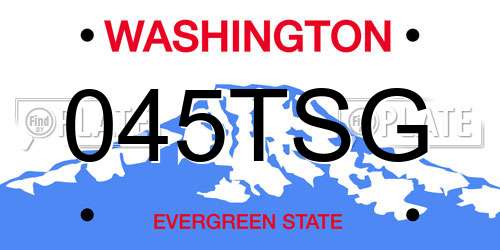 045TSG Washington License Plate