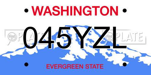 045YZL Washington License Plate