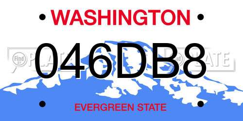046DB8 Washington License Plate