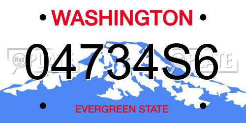 04734S6 Washington License Plate