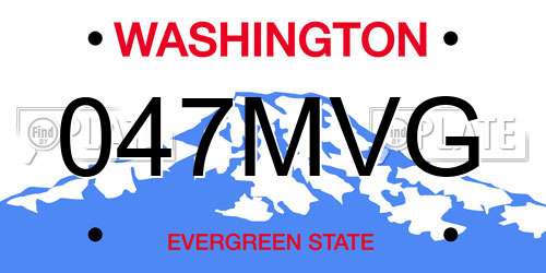 047MVG Washington License Plate