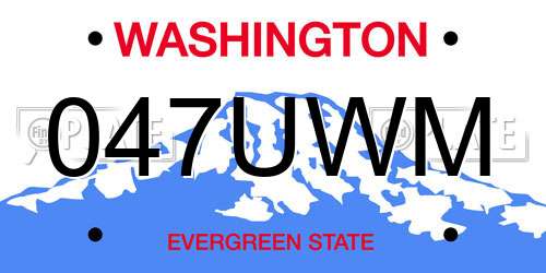 047UWM Washington License Plate