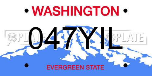 047YIL Washington License Plate