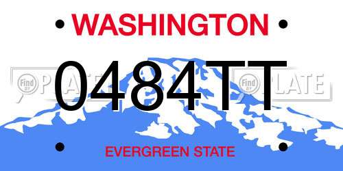 0484TT Washington License Plate
