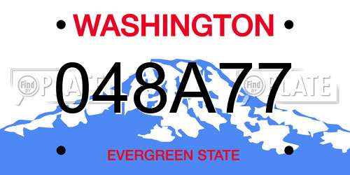 048A77 Washington License Plate