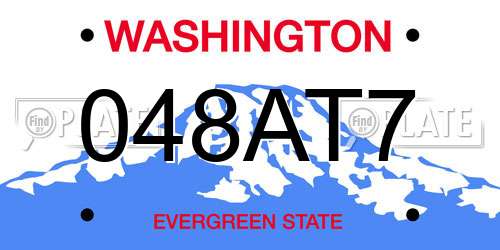 048AT7 Washington License Plate
