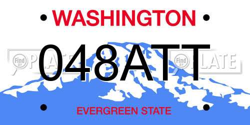 048ATT Washington License Plate