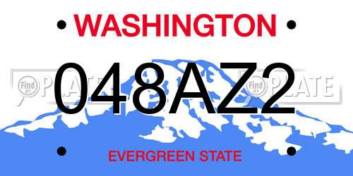 048AZ2 Washington License Plate