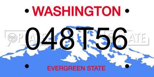 048T56 Washington License Plate