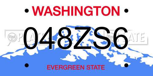 048ZS6 Washington License Plate