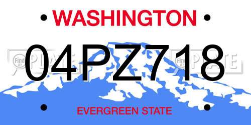 04PZ718 Washington License Plate