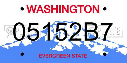05152B7 Washington License Plate