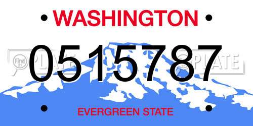 0515787 Washington License Plate