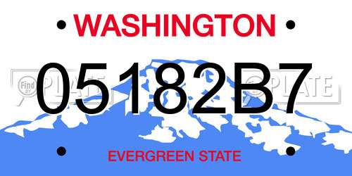 05182B7 Washington License Plate
