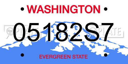 05182S7 Washington License Plate