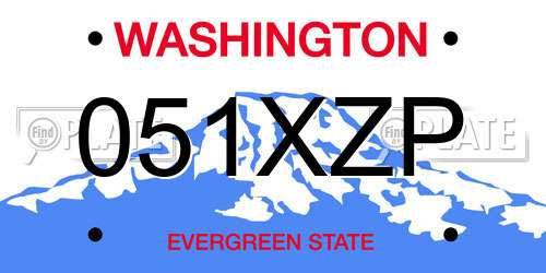 051XZP Washington License Plate