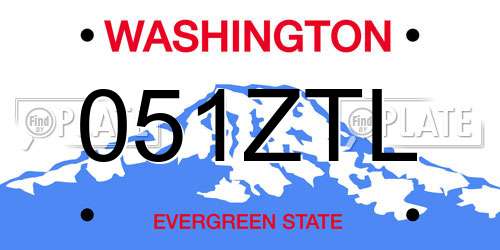051ZTL Washington License Plate
