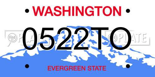 0522TO Washington License Plate