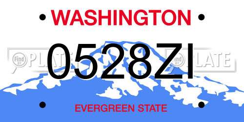 0528ZI Washington License Plate