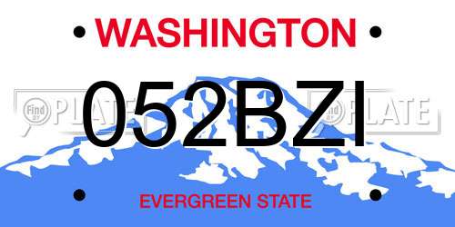 052BZI Washington License Plate