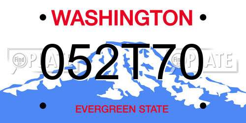 052T70 Washington License Plate