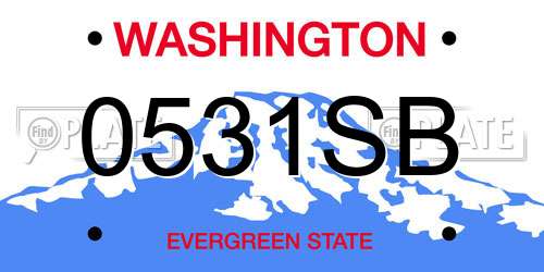 0531SB Washington License Plate