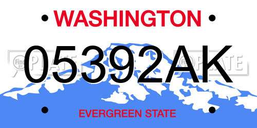 05392AK Washington License Plate