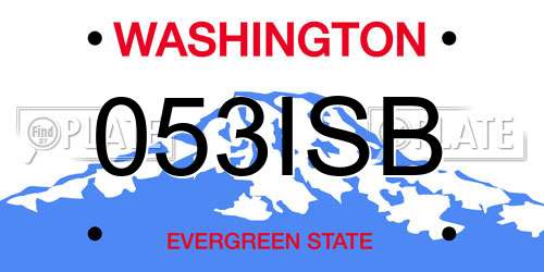 053ISB Washington License Plate