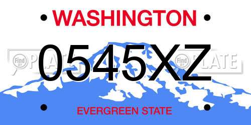 0545XZ Washington License Plate