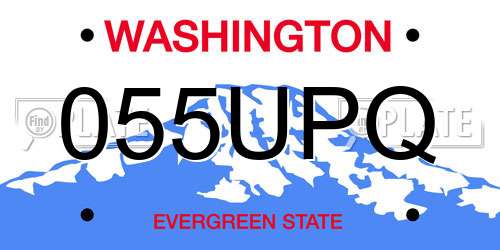 055UPQ Washington License Plate