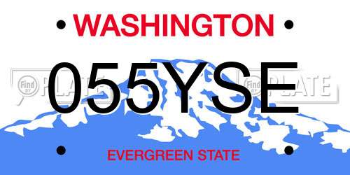 055YSE Washington License Plate