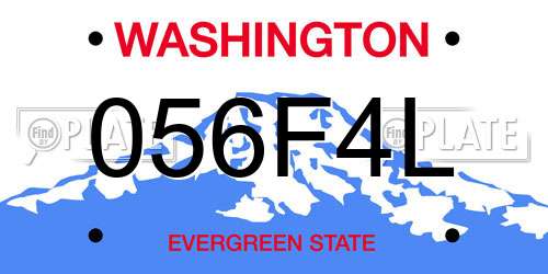 056F4L Washington License Plate