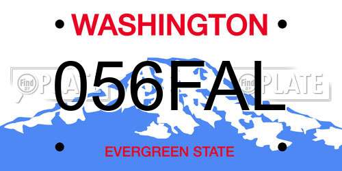 056FAL Washington License Plate