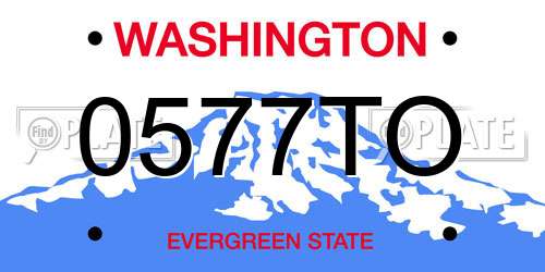 0577TO Washington License Plate