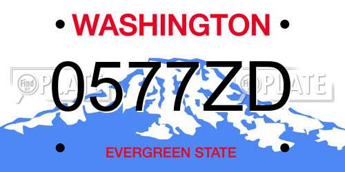 0577ZD Washington License Plate