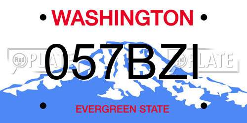 057BZI Washington License Plate