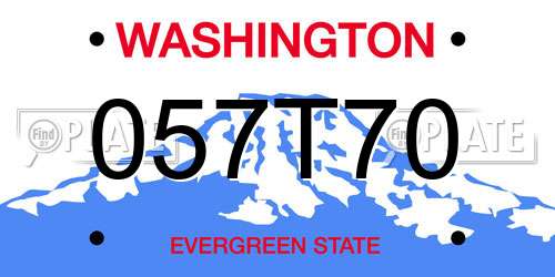 057T70 Washington License Plate